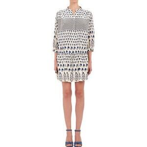Ulla Johnson Bazaar Shirt Dress Henley 100% Silk Crepe de Chine SZ 4